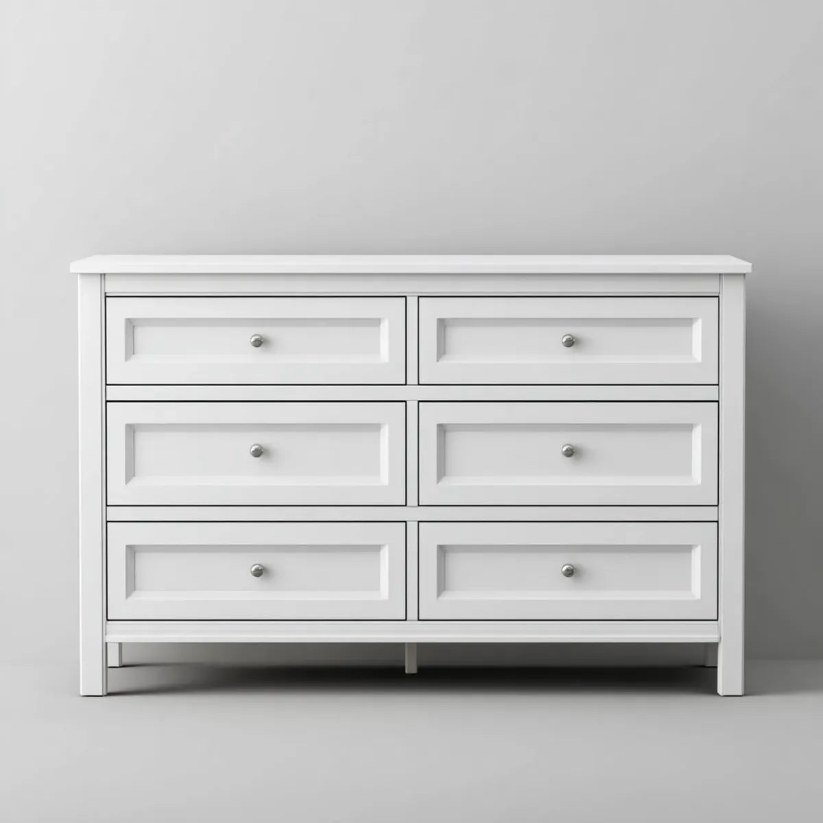 Komoda, Komora z 6 szufladami Biała 140 x 40 x 90 cm MDF Prostokątny
