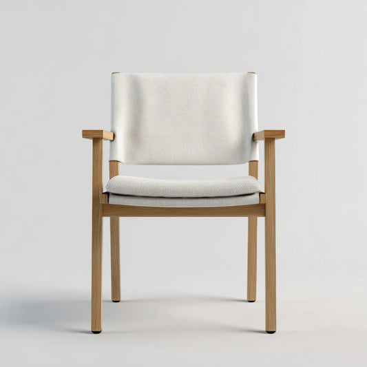 Krzesło jadalne z podłokietnikami Ivory Naturalny 56 x 57 x 82 cm