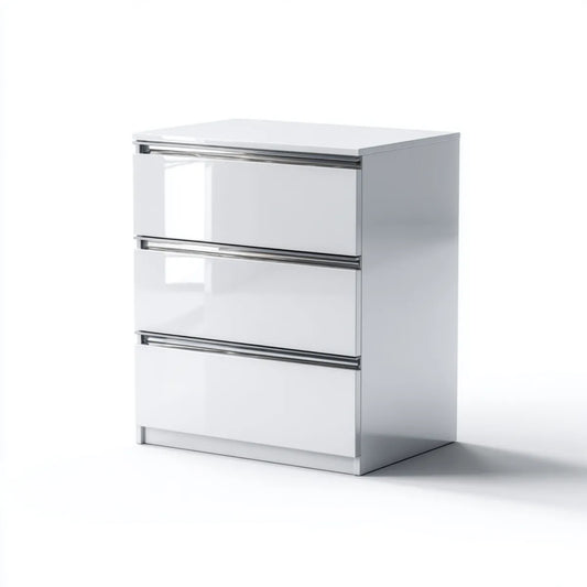 Komoda, Kombinezon z boku łóżka Biała 60 x 40 x 65 cm MDF prostokątna z 3 szufladami