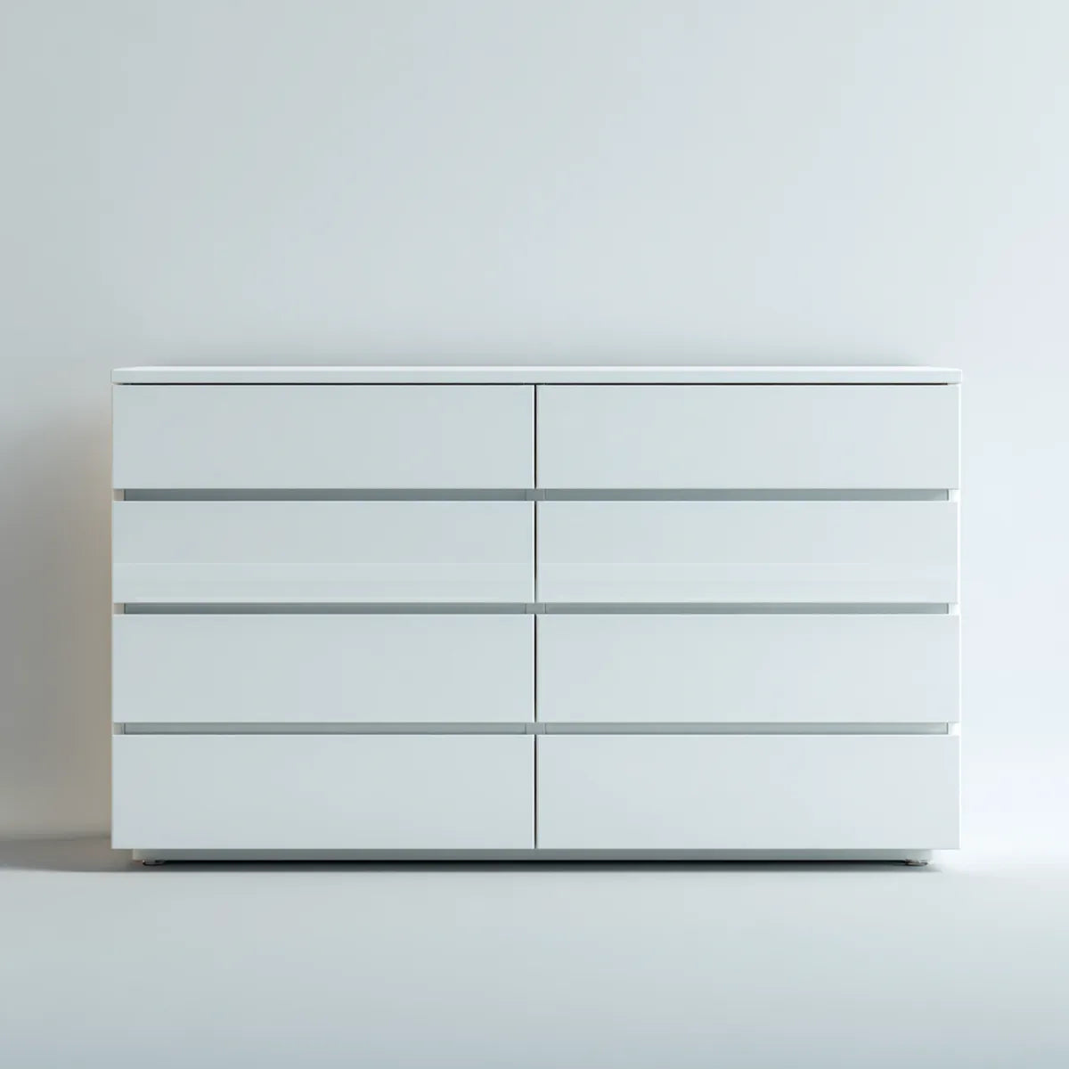 Komoda, Komora z 8 szufladami Białe 160 x 40 x 80 cm MDF prostokątne