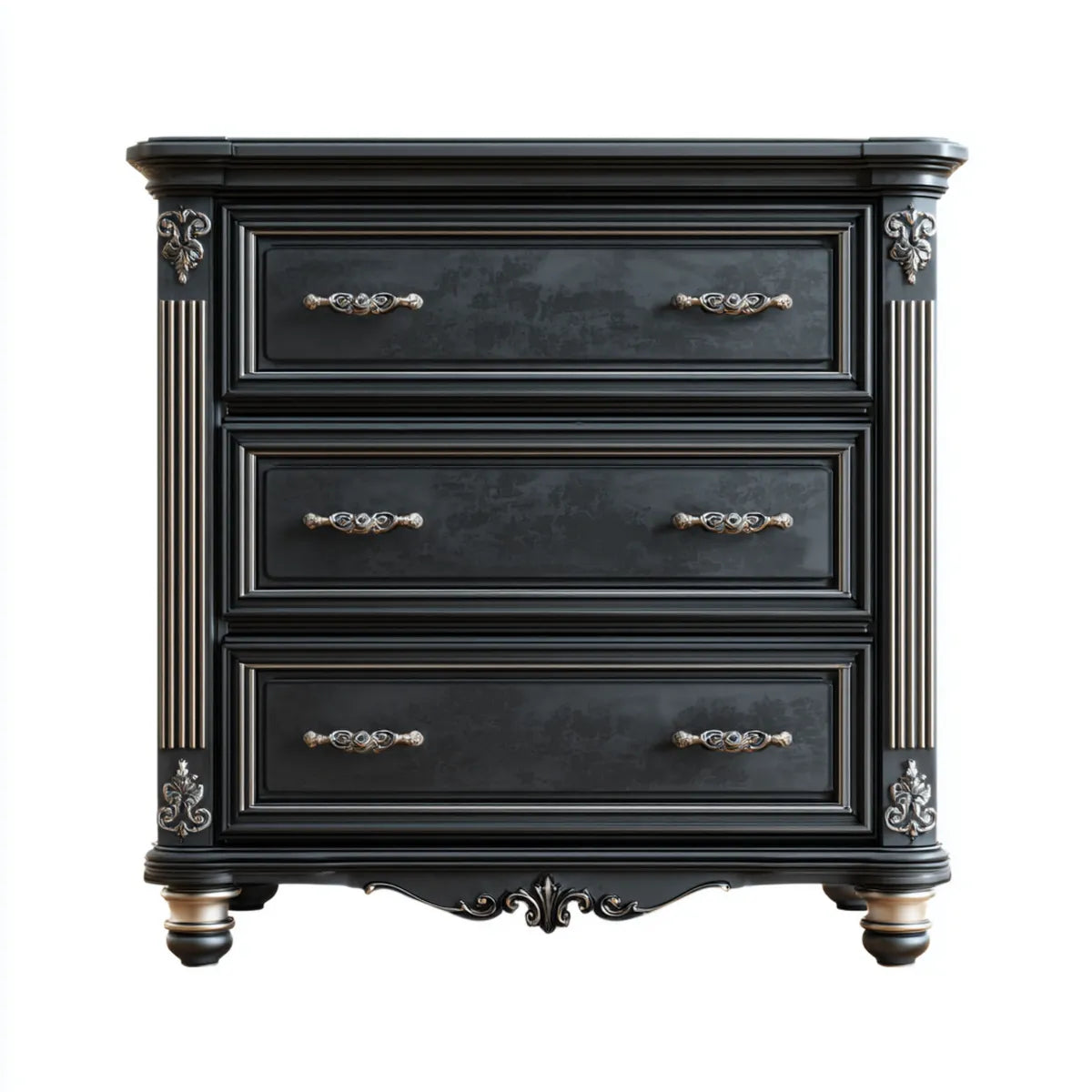 Komoda, Skrzynia z szufladami 3 szuflady Czarna 100 x 45 x 100 cm MDF Prostokątny