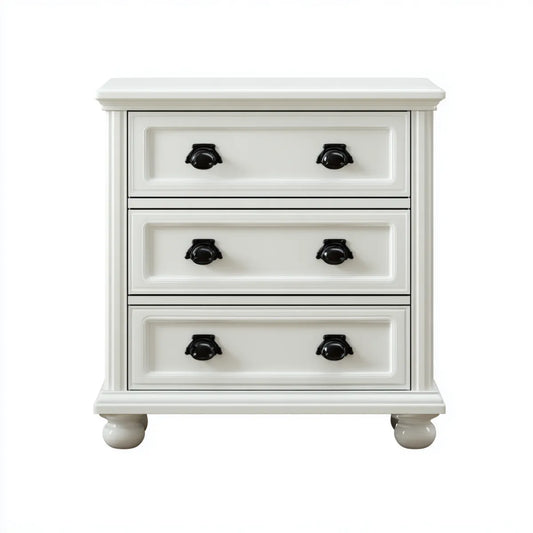 Komoda, Skrzynia z 3 szufladami Białe 75 x 40 x 80 cm MDF prostokątne