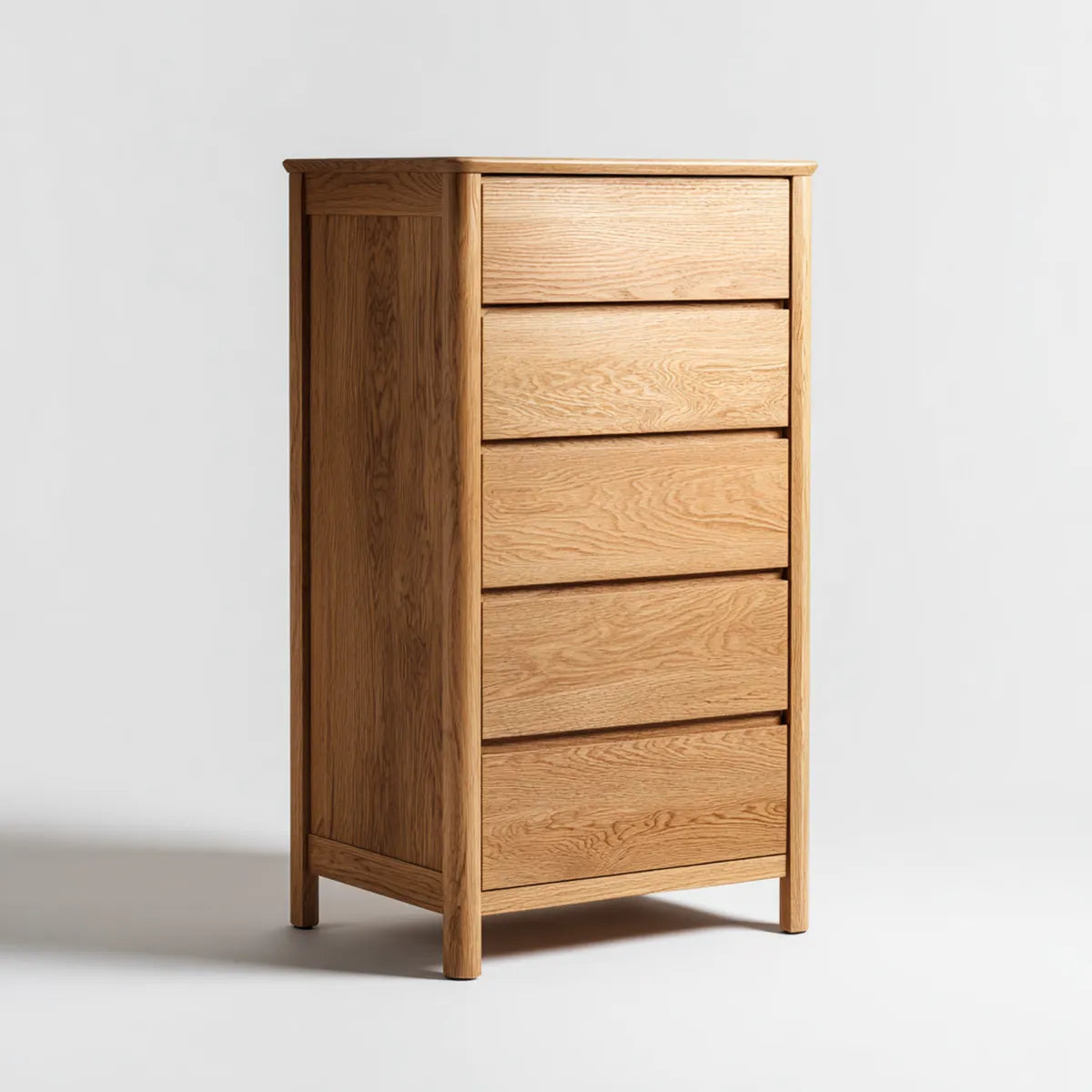 Komoda, Szuflada z dębu Naturalna 80 x 45 x 120 cm z litego drewna prostokątnego z 5 szufladami
