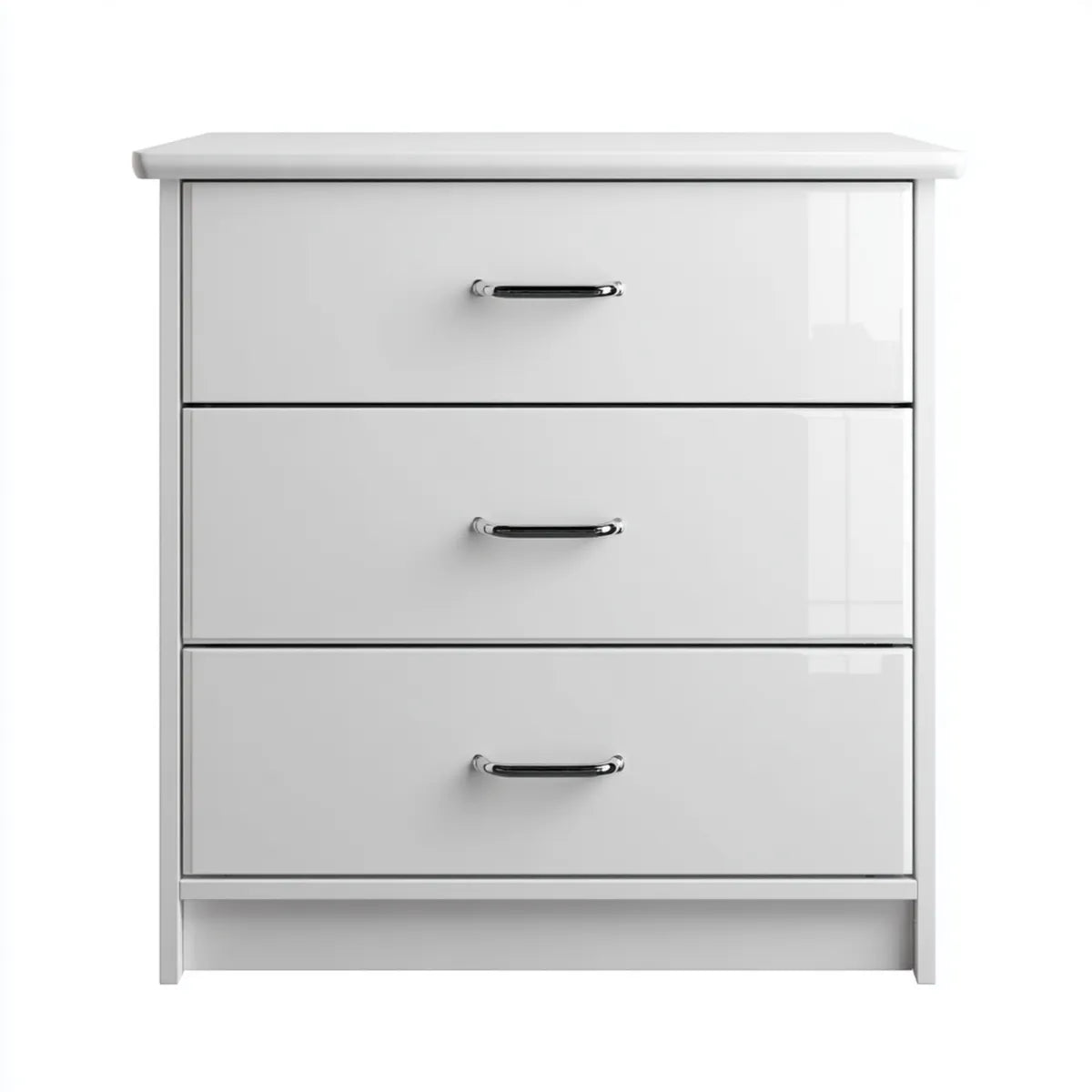 Komoda, Kostiumy z 3 szufladami Biała połysk 80 x 80 x 40 cm MDF Prostokątny