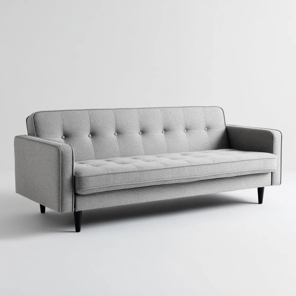 sofa 3-osobowa jasnoszara 210 x 85 x 84 cm poliester prostokątna