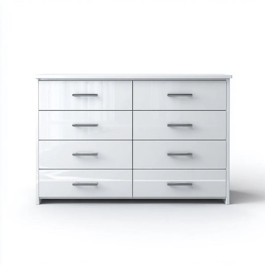 Komoda, Komora z 8 szufladami Biała 140 x 40 x 90 cm MDF prostokątna