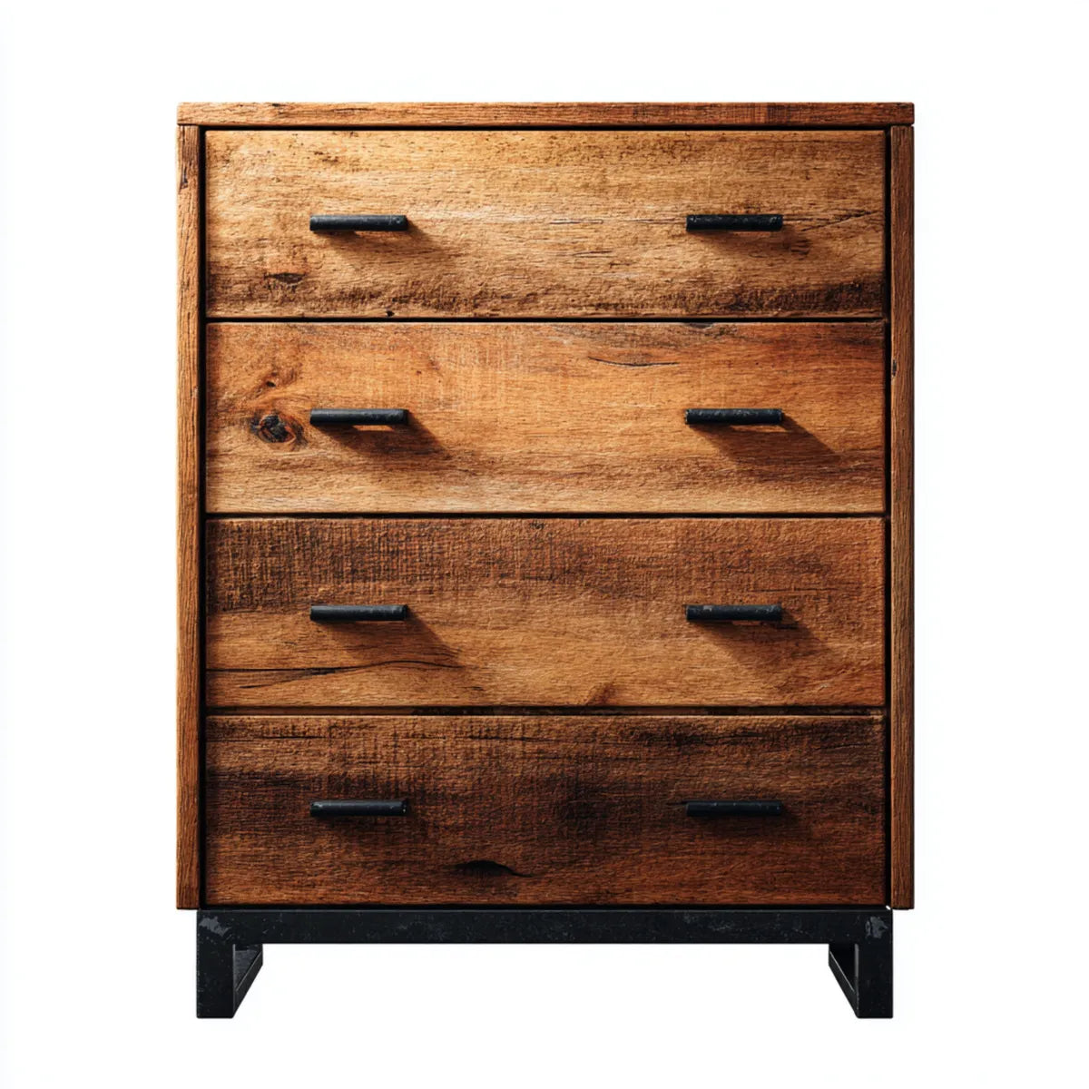 Komoda, Kombinezon z 4 szufladami Brązowy czarny 80 x 40 x 100 cm lite mango prostokątna