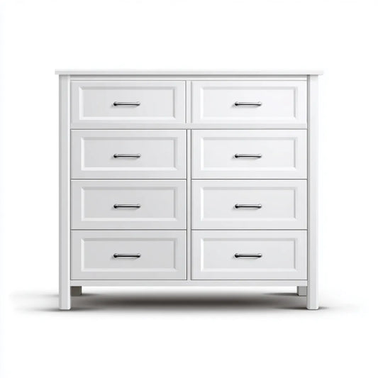 Komoda, Kostiumy z 8 szufladami Białe 120 x 40 x 100 cm MDF prostokątne